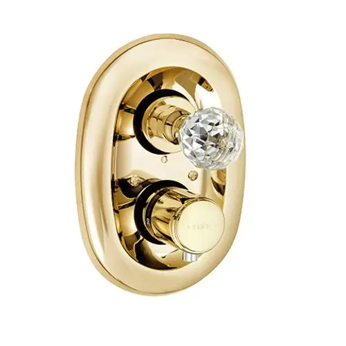 KLUDI 1926 UP-Thermostatarmatur UP-Feinbau-Set gold/ktistall, 5172045G4, Artikel in Kategorie
